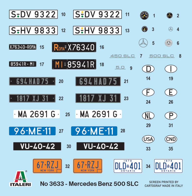 Italeri 3633 1:24 Mercedes 500 SLC