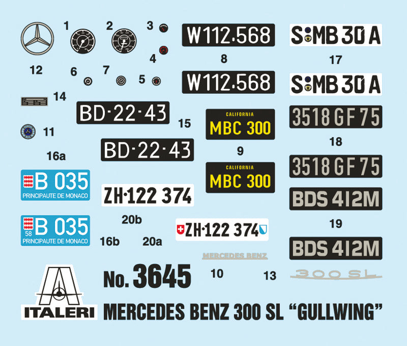 Italeri 3645 1:24 Mercedes Benz 300SL Gullwing