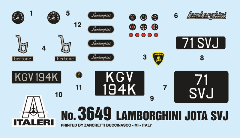 Italeri 3649 1:24 Lamborghini Miura Jota SVJ