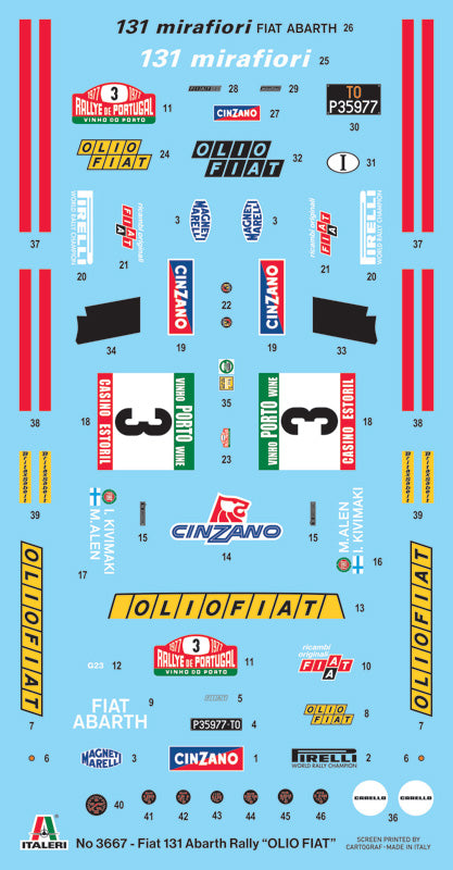 Italeri 3667 1:24 FIAT 131 Abarth Rally OLIO FIAT