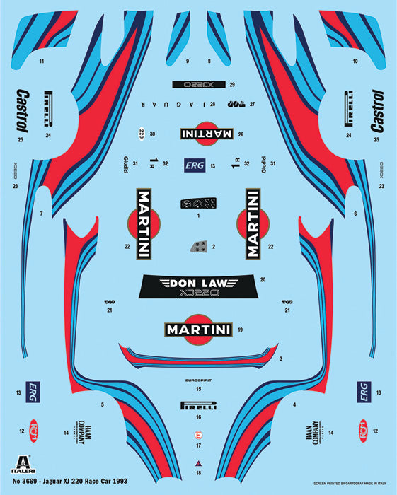 Italeri 3669 1:24 Jaguar XJ 220 Race Car
