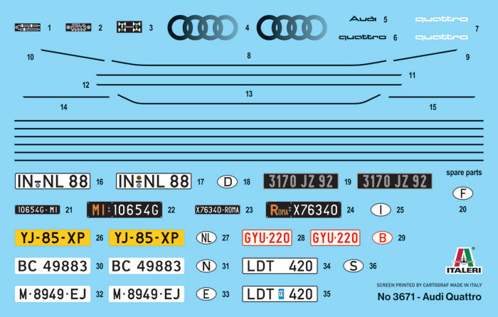 Italeri 3671 1:24 Audi Quattro