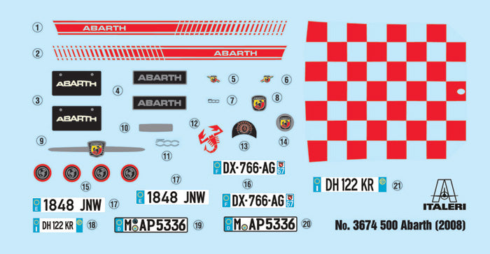 Italeri 3674 1:24 500 Abarth (2008)