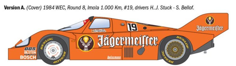 Italeri 3678 1:24 Porsche 956 Jagermeister