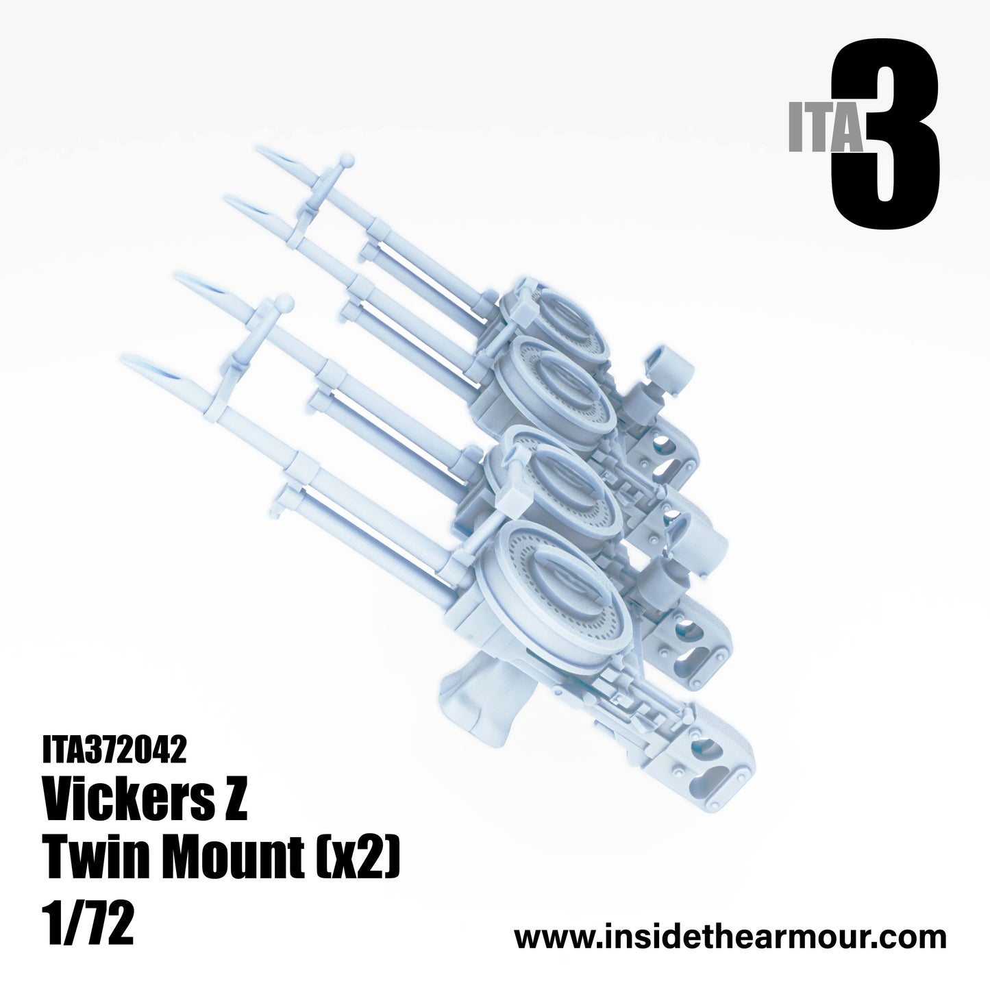 Inside the Armour ITA372042 1:72 2 x Twin mount Vickers K with ring and reflex sights
