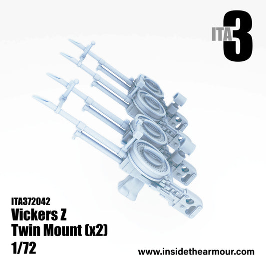Inside the Armour ITA372042 1:72 2 x Twin mount Vickers K with ring and reflex sights