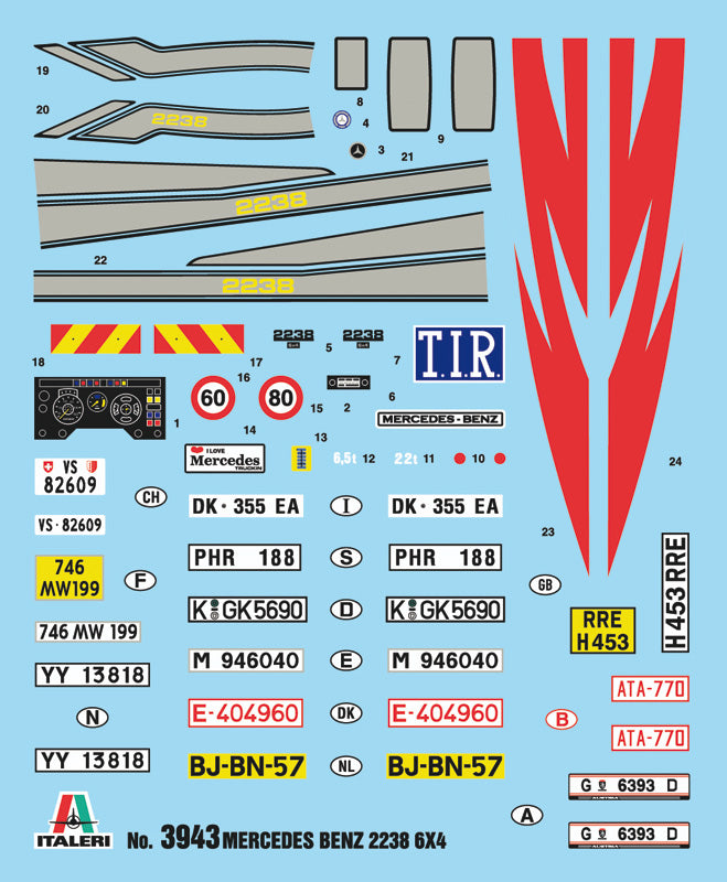 Italeri 3943 1:24 Mercedes-Benz 2238 6x4