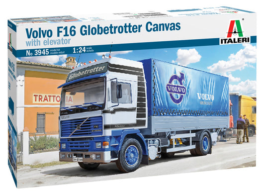 Italeri 3945 1:24 VOLVO F16 Globetrotter Canvas Truck with Elevator