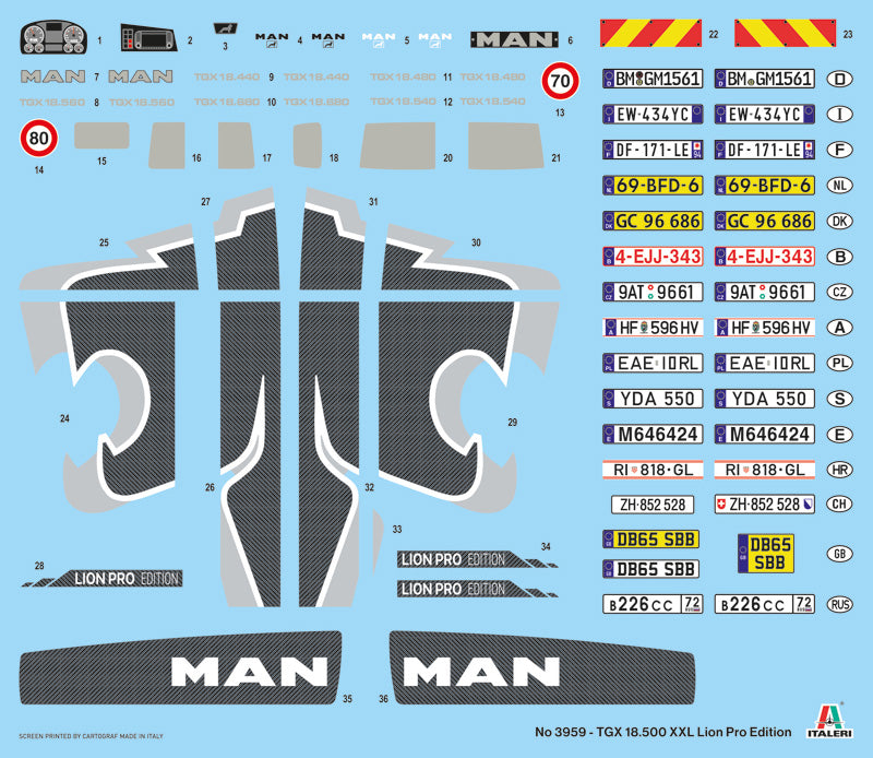 Italeri 3959 1:24 MAN TGX 18.500 XXL Lion Pro Edition