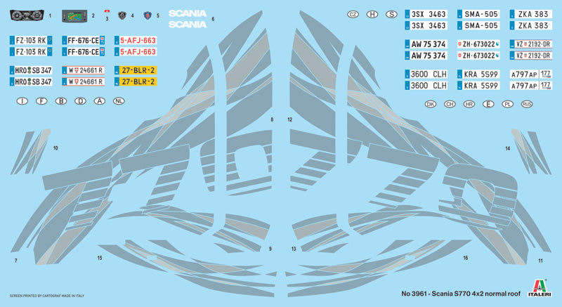 Italeri 3961 1:24 Scania S770 4x2 Normal Roof