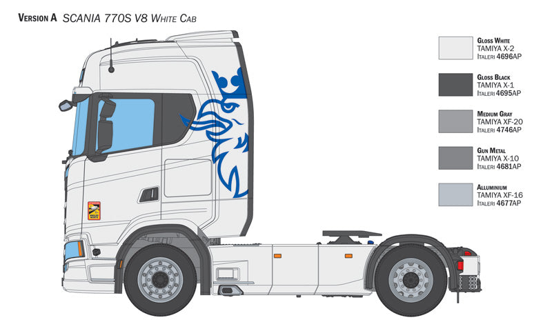 Italeri 3965 1:24 Scania 770S V8 “White Cab”