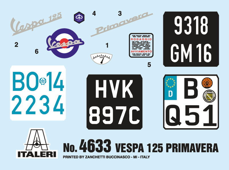 Italeri 4633 1:9 Vespa 125 Primavera