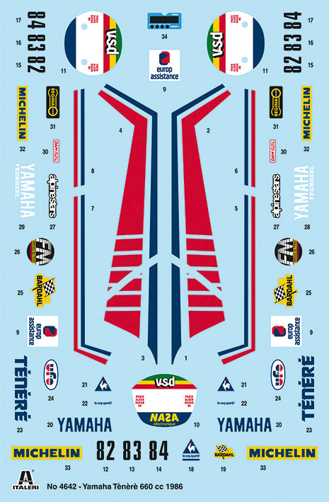 Italeri 4642 1:9 Yamaha Tenere 660cc Paris Dakar 1986