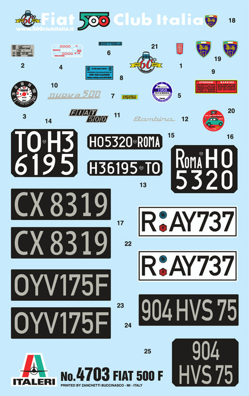 Italeri 4703 1:12 FIAT 500F 1968