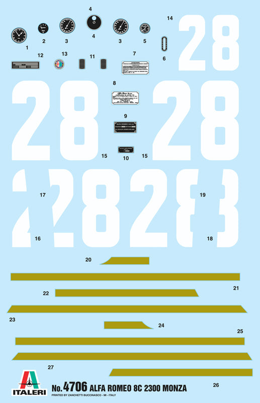 Italeri 4706 1:12 Alfa Romeo 8C 2300 Monza