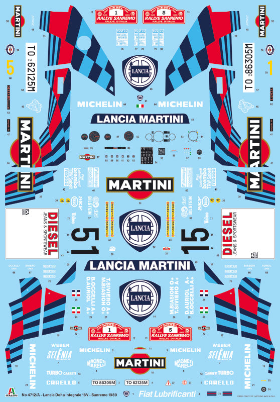 Italeri 4712 1:12 Lancia Delta HF Integrale San Remo 1989