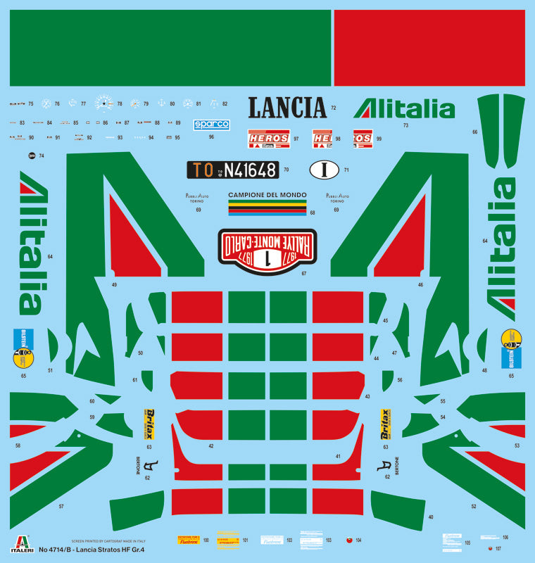 Italeri 4714 1:12 Lancia Stratos HF Gr.4 New Tooling in 2024