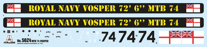 Italeri 5624 1:35 Vosper MTB 74 with Crew