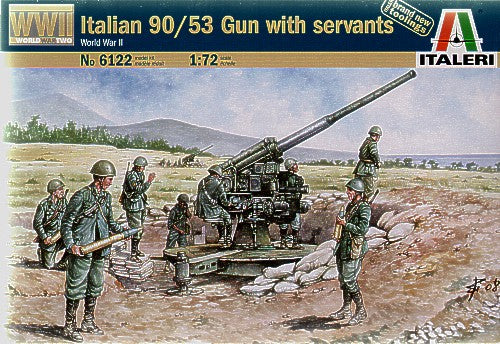 Italeri/Waterloo1815 6122 1:72 Italian 90/53 Gun with Crew (WWII)