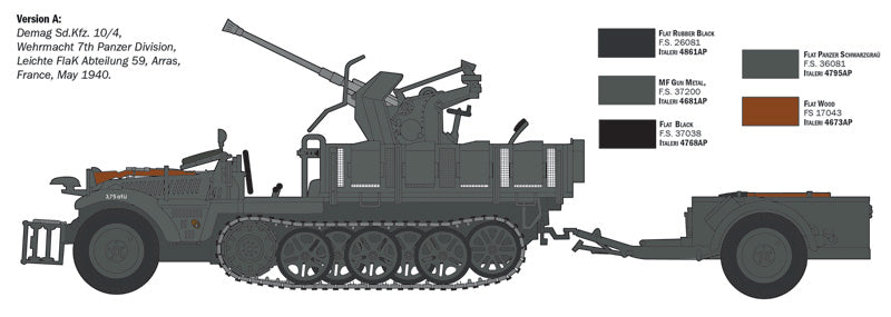 Italeri 6395 1:35 Sd.Kfz.10/4 with Flak 30