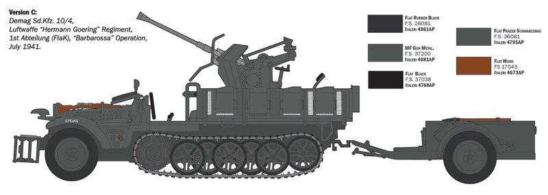 Italeri 6395 1:35 Sd.Kfz.10/4 with Flak 30