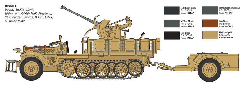 Italeri 6395 1:35 Sd.Kfz.10/4 with Flak 30