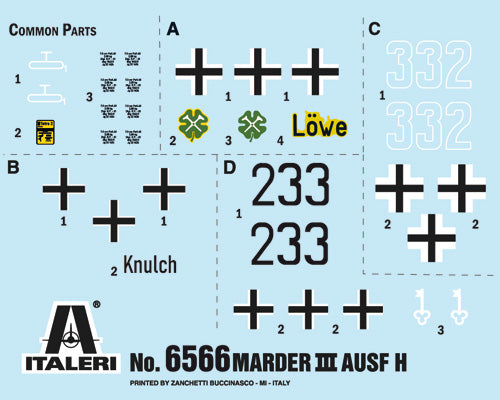 Italeri 6566 1:35 Sd.Kfz.138 Ausf.H Marder III