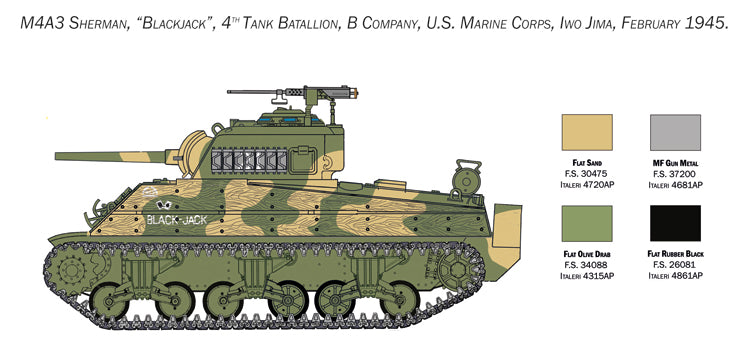 Italeri 6583 1:35 M4 Sherman U.S. Marines Corps