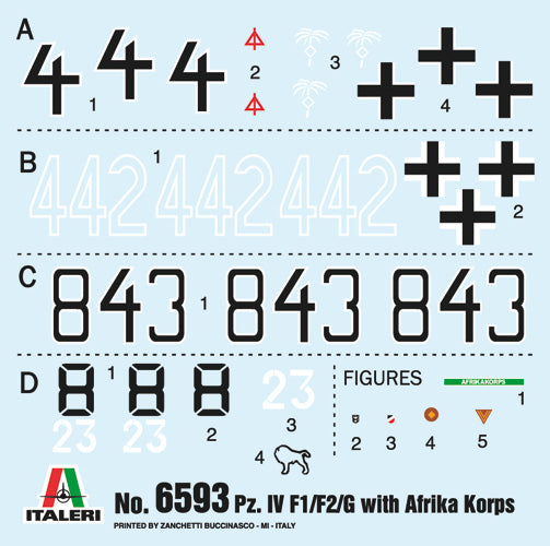 Italeri 6593 1:35 El Alamein 1942-2022 Pz.Kpfw.IV Ausf.F1/F2/G with Afrika Korps Infantry