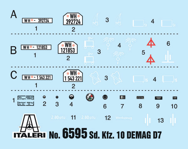 Italeri 6595 1:35 Kfz.10 Demag D7 with 7.5cm Le Ig18 and Crew