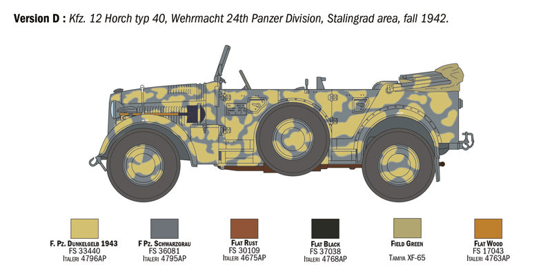 Italeri 6597 1:35 Kfz. 12 Horch 901 typ 40 Fruehen Ausf