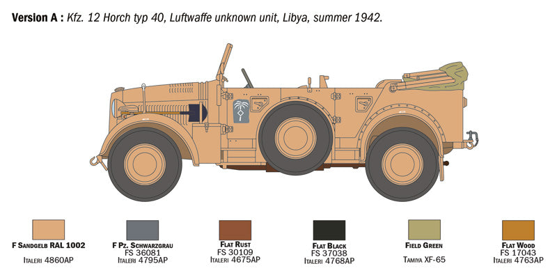 Italeri 6597 1:35 Kfz. 12 Horch 901 typ 40 Fruehen Ausf