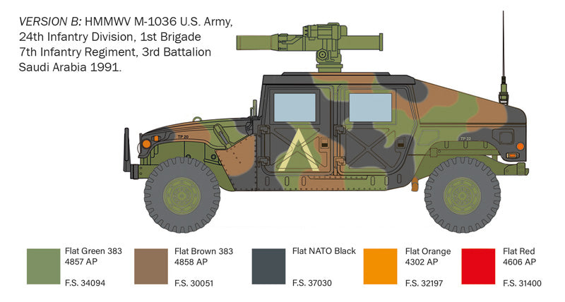 Italeri 6598 1:35 HMMWV M1036 TOW Carrier