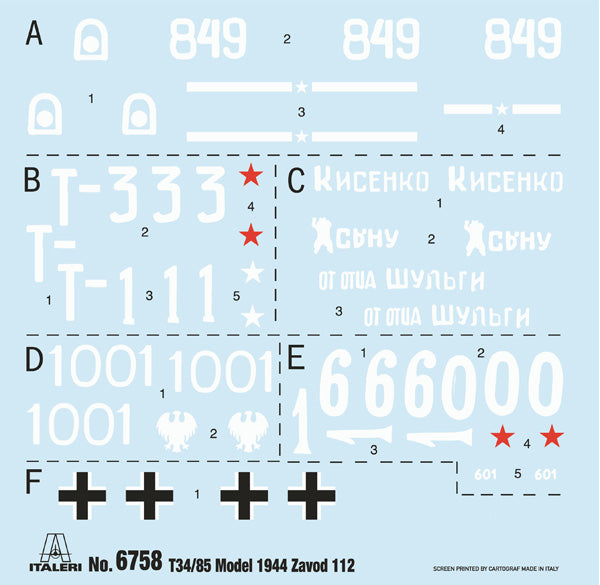 Italeri 6758 1:35 T-34/85 Zavod 112 - 1944