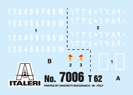 Italeri 7006 1:72 Soviet T-62 Main Battle Tank