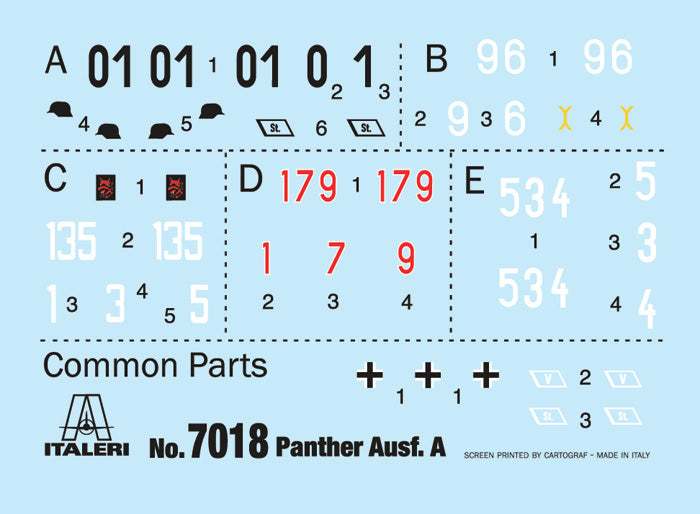 Italeri 7018 1:72 Pz.Kpfw.V Ausf.A Panther Sd. Kfz. 171