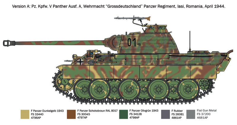 Italeri 7018 1:72 Pz.Kpfw.V Ausf.A Panther Sd. Kfz. 171