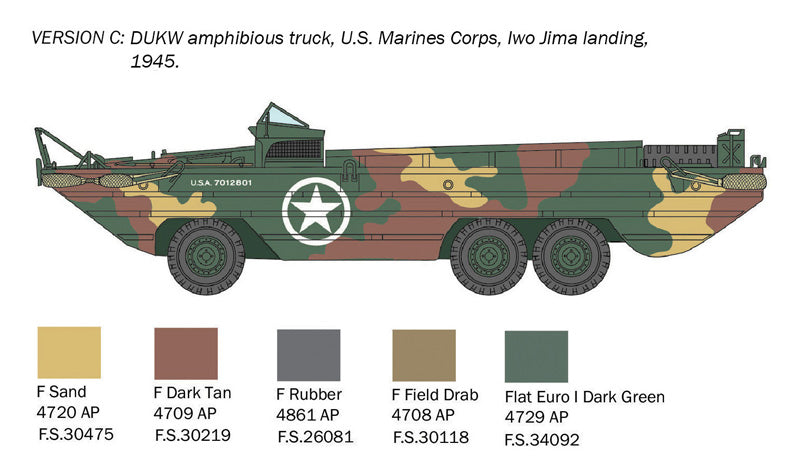 Italeri 7022 1:72 GMC DUKW 353 Amphibious truck