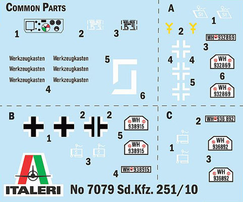 Italeri 7079 1:72 Sd.Kfz.251/10 Schutzenpanzerwagen 3.7cm PaK