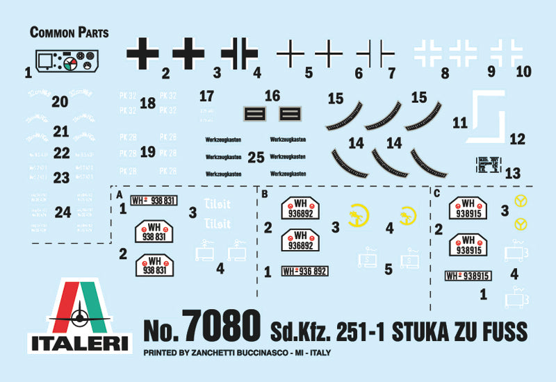 Italeri 7080 1:72 Sd. Kfz. 251/1 Wurfrahmen 40 Stuka zu Fuss