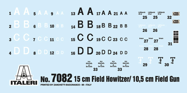 Italeri 7082 1:72 15 cm Field Howitzer / 10,5 cm Field Gun