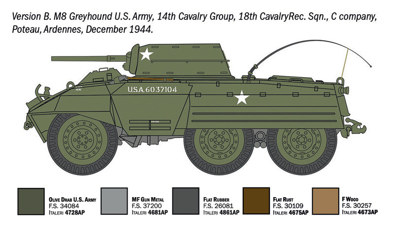 Italeri 7087 1:72 M8 Greyhound / M20