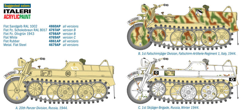 Italeri 7404 1:9 Kettenkrad Sd.Kfz. 2 Kleines Kettenkraftrad Typ HK 101