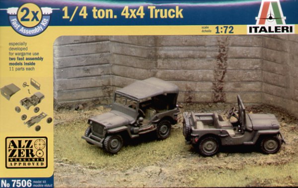 Italeri 7506 1:72 Willy's Jeep 1/4 ton 4x4 (Fast Assembly)