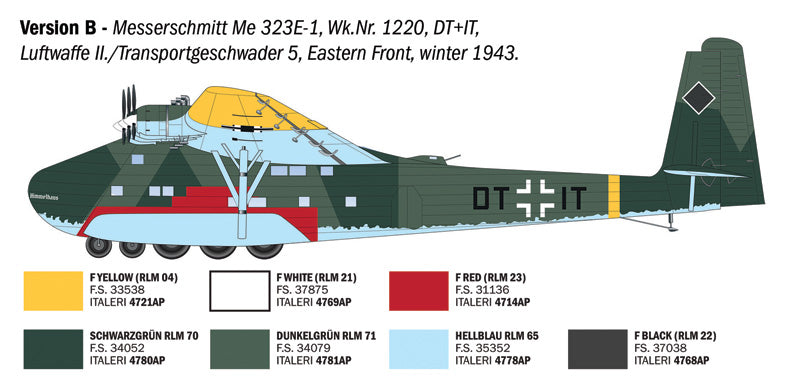 Italeri 90104 1:72 Messerschmitt Me-323 Gigant with engines