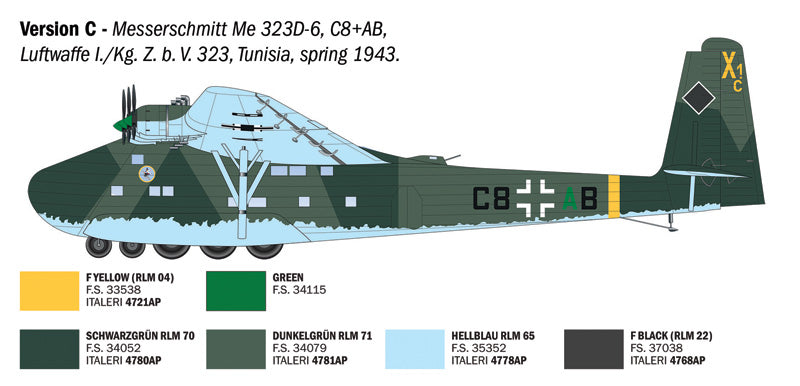 Italeri 90104 1:72 Messerschmitt Me-323 Gigant with engines