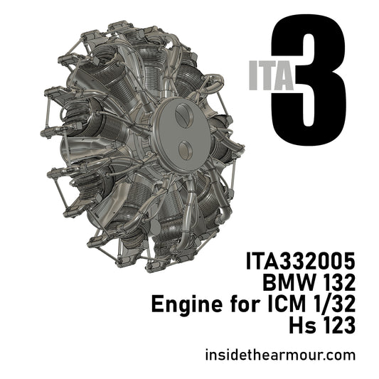 Inside the Armour ITA332005 1:32 BMW 132 engine for ICM Henschel Hs-132A-1