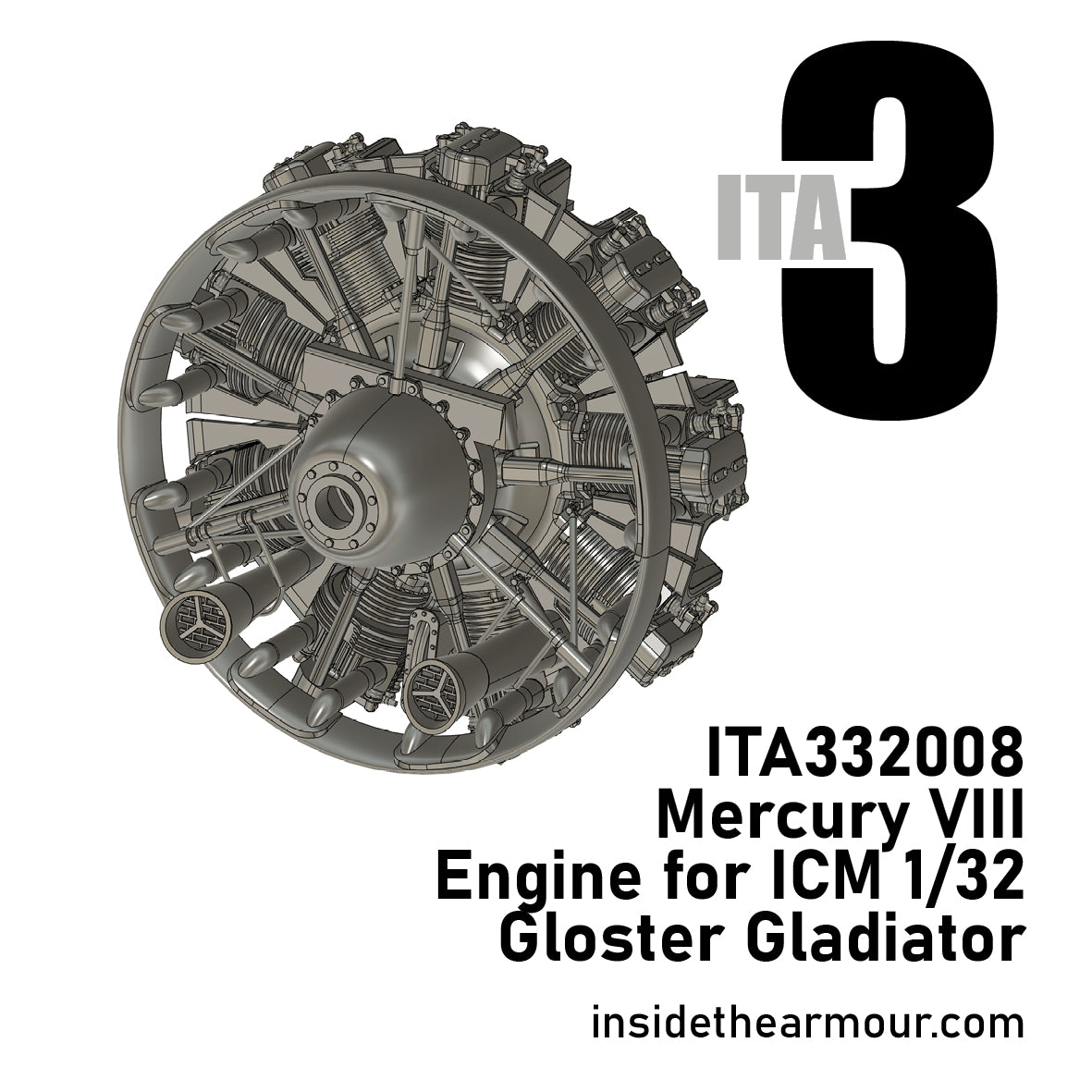 Inside the Armour ITA332008 1:32 Mercury VIII engine for ICM Gloster Gladiator