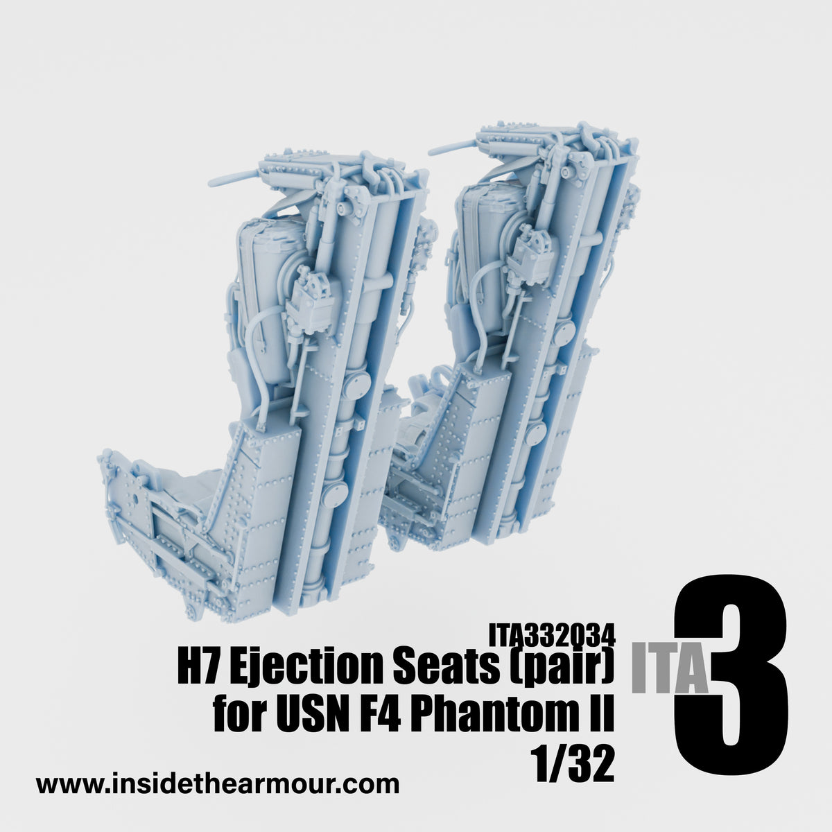 Inside the Armour ITA332034 1:32 H7 Seats for USN Phantoms paired seats (2 seats per set)