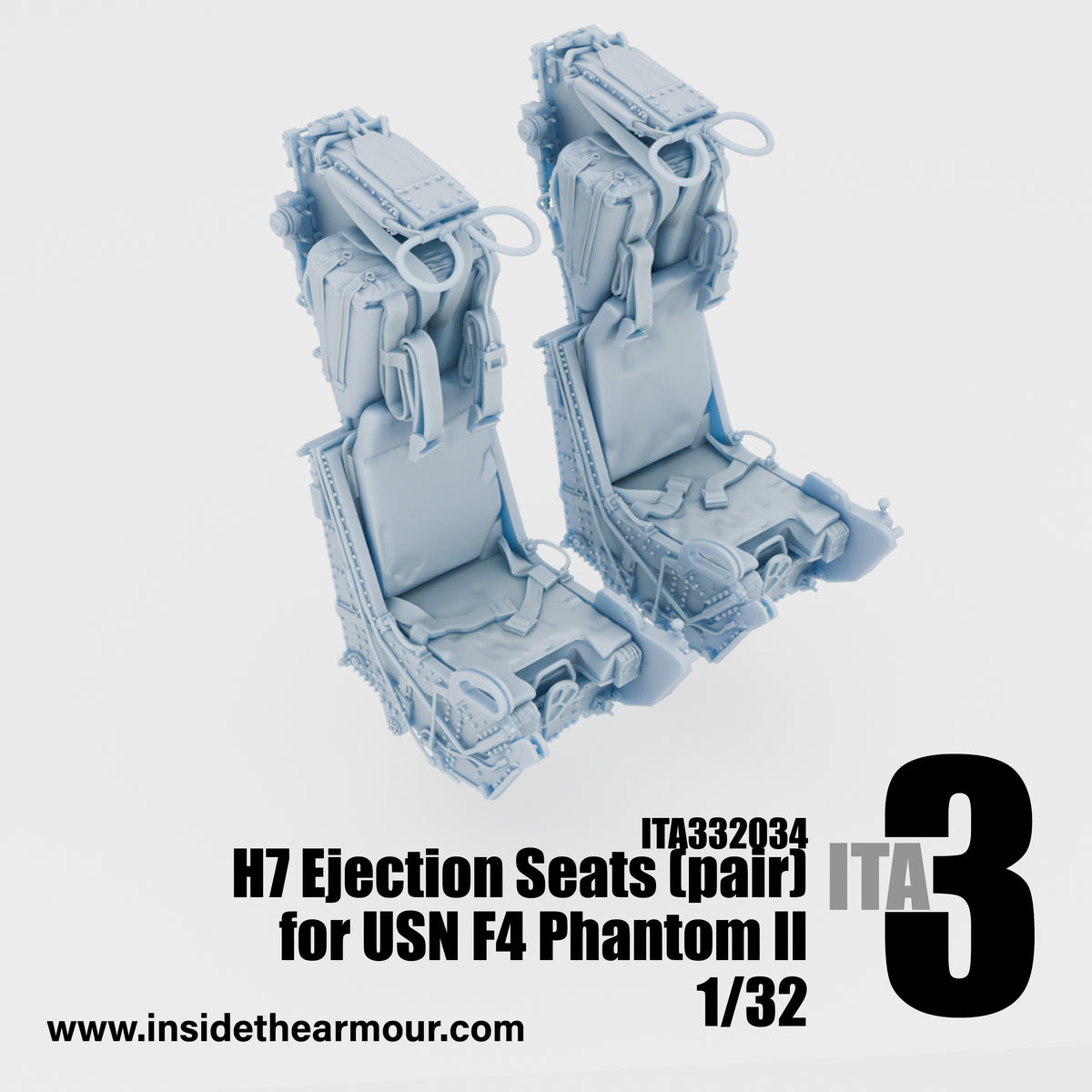 Inside the Armour ITA332034 1:32 H7 Seats for USN Phantoms paired seats (2 seats per set)